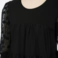 thumbnail image 5 of Grace Karin Women Mesh Sleeve Loose Babydoll T Shirt Flowy Blouse Tunic Tops Black, 5 of 11