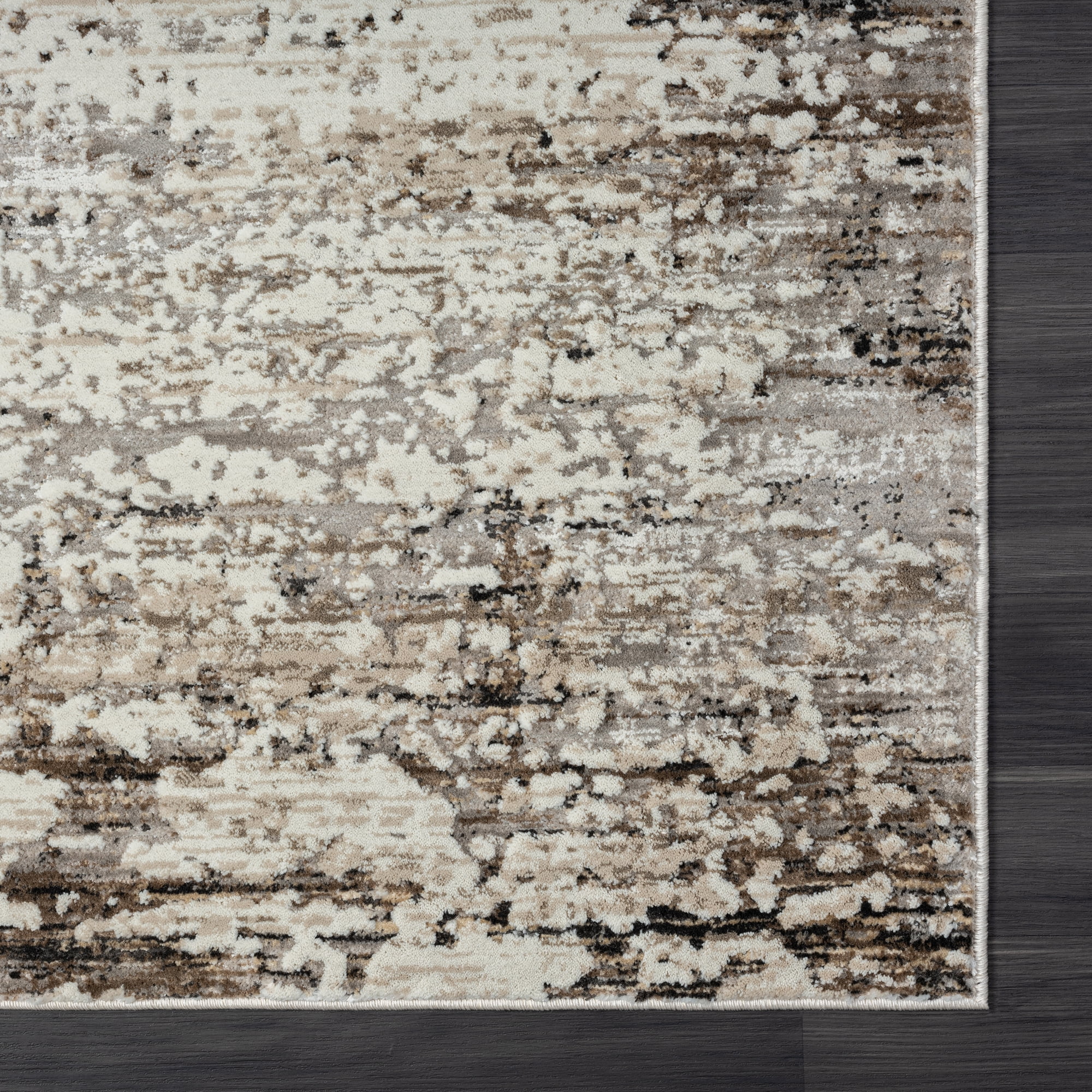 Ox Bay Claire Abstract Transitional Performance Polyester Indoor Runner Rug, Dark Gray, 2' x 10'
