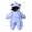 Blue, variant on Infant Cloud‑quilted Hooded Snowsuit Dual‑zipper Fleece Lined Padded Jumpsuit Warm Winter Outerwear Romper(18-24 Months,Blue)