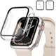 thumbnail image 1 of [2 Pack] Compatible for Apple Watch 45mm Screen Protector Case Bumper Cover, Sport Clear Hard PC Shockproof Protective Tempered Glass Frame for iWatch Series 8 & 7(Clear+Clear, 45MM), 1 of 5