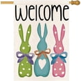 thumbnail image 1 of Easter Bunny House Flag - 28x40" Double-Sided Welcome Rabbit with Bow Spring Large Garden Yard Outdoor Easter Colorful Decorations, 1 of 6