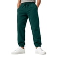 thumbnail image 2 of Resicozy Mens Jogger Sweatpants Wide Leg Cuffed Straight Pant Drawstring Elastic Waist Fleece Athletic Sweatpants with Pockets Dark Green L, 2 of 9