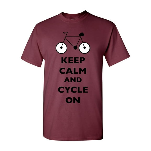 Keep Calm And Cycle On Cycling Bike Bicycle Funny DT Adult T-Shirt Tee