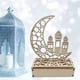 thumbnail image 3 of 2 juegos de lámparas LED de madera para Ramadán, linternas LED para Ramadán, luces decorativas para Ramadán, linternas decorativas con forma de media luna para fiestas de regalos de Eid, 3 of 5