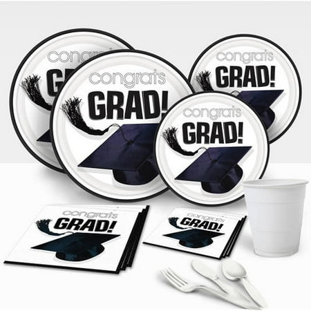 Congrats Graduate Party Pack for 18, Blue