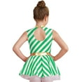 thumbnail image 2 of YONGHS Kids Girls Christmas Candy Cane Dance Costume Stripes Ballet Figure Skating Performance Leotard Dress Green 12, 2 of 7