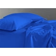 thumbnail image 3 of BeKind Online 300-Thread-Count Short King Size Royal Blue Color Organic Sheet Set 12" Inch Deep Pockets 4-Piece Pure Cotton, 3 of 7