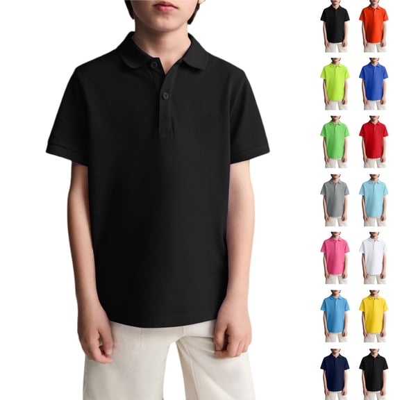 YOUYEDIAN Polo Shirts for Boys Kids Golf Short Sleeve School Uniform Toddler Girls Summer Collared T Shirt Dress Athletic Outfit