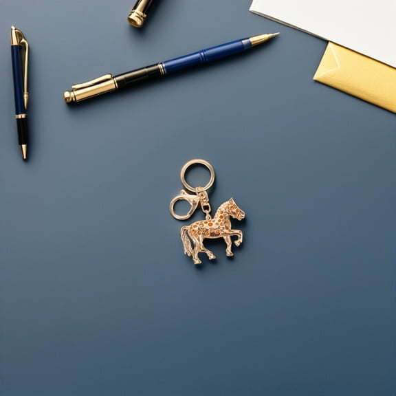 UPOUART Rhinestone Horse Keychain Cute Key Charms Golden 1Pack Wallet Decoration for Women