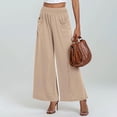 thumbnail image 2 of Womens Pants Wide Leg High Waisted Palazzo Pants Casual Trousers Work Business Loose Casual Wide Leg Pants with Pockets, 2 of 5