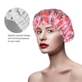 thumbnail image 2 of Yiaed Strawberry Print Reusable Shower Cap & Bath Cap & Lined, Oversized Waterproof Shower Caps Designed for all Hair Lengths, 2 of 7