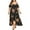 Black, variant on Fesfesfes Plus Size Dress for Women V Neck Floral Print Boho Dress Loose Casual Hollow Out Cold Shoulder Sling Dress Ruffle Slit Wrap Dress Beach Wear Spring Dress