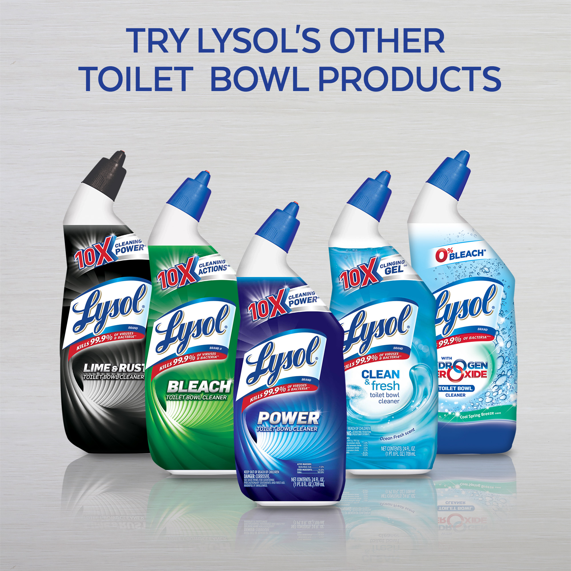 Lysol Power Toilet Bowl Cleaner Gel, For Cleaning and Disinfecting, Stain Removal, 24oz (Pack of 2) - image 2 of 6