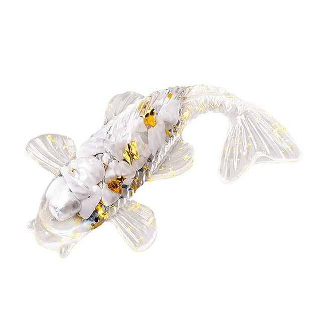Statue de Poisson Rouge Faite à la Main Ornement de Bureau Naturel Élégant Artisanal Idée Unique
