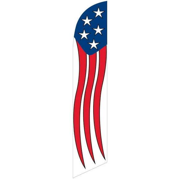 American Festival Theme Flag Feather Banner Swooper Flag, Replacement Flag Only