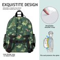 thumbnail image 5 of Green Dinosaurs ChristmasTrees Socks Cute School Backpack Bag for School with Padded Back and Adjustable Shoulder Straps 15.25"x11.5"x5.25", 5 of 5
