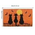 thumbnail image 3 of Halloween Doormat Three Black Cats Bat Dusk And Sunset All Hallows' Eve Is Upon Us Cute Halloween Witch Decoration Welcome Mat Welcome Witch To Halloween Party Night Area Rugs Kids Room Bed Throw Soft, 3 of 8