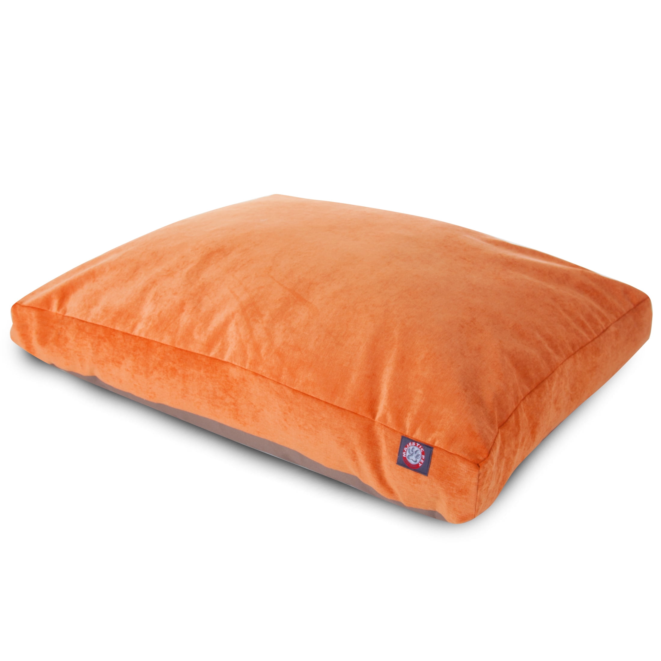 Majestic Pet | Villa Velvet Rectangle Pet Bed For Dogs, Removable Cover, Orange, Small