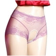 thumbnail image 2 of Wancir Women's Hi-Cut Panties, Lace Floral Underwear, High-Waisted Smoothing Panty Briefs Open File Underpant, 2 of 6