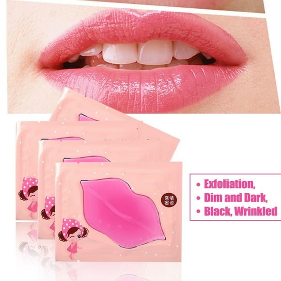 Mascarilla Hidratante Para Labios,8Piezas De Colágeno De Cristal Rosa,Mascarilla Exfoliante Hidratante Para Labios,Almohadillas Para Labios Para Labios Escamosos,Agrietados Y
