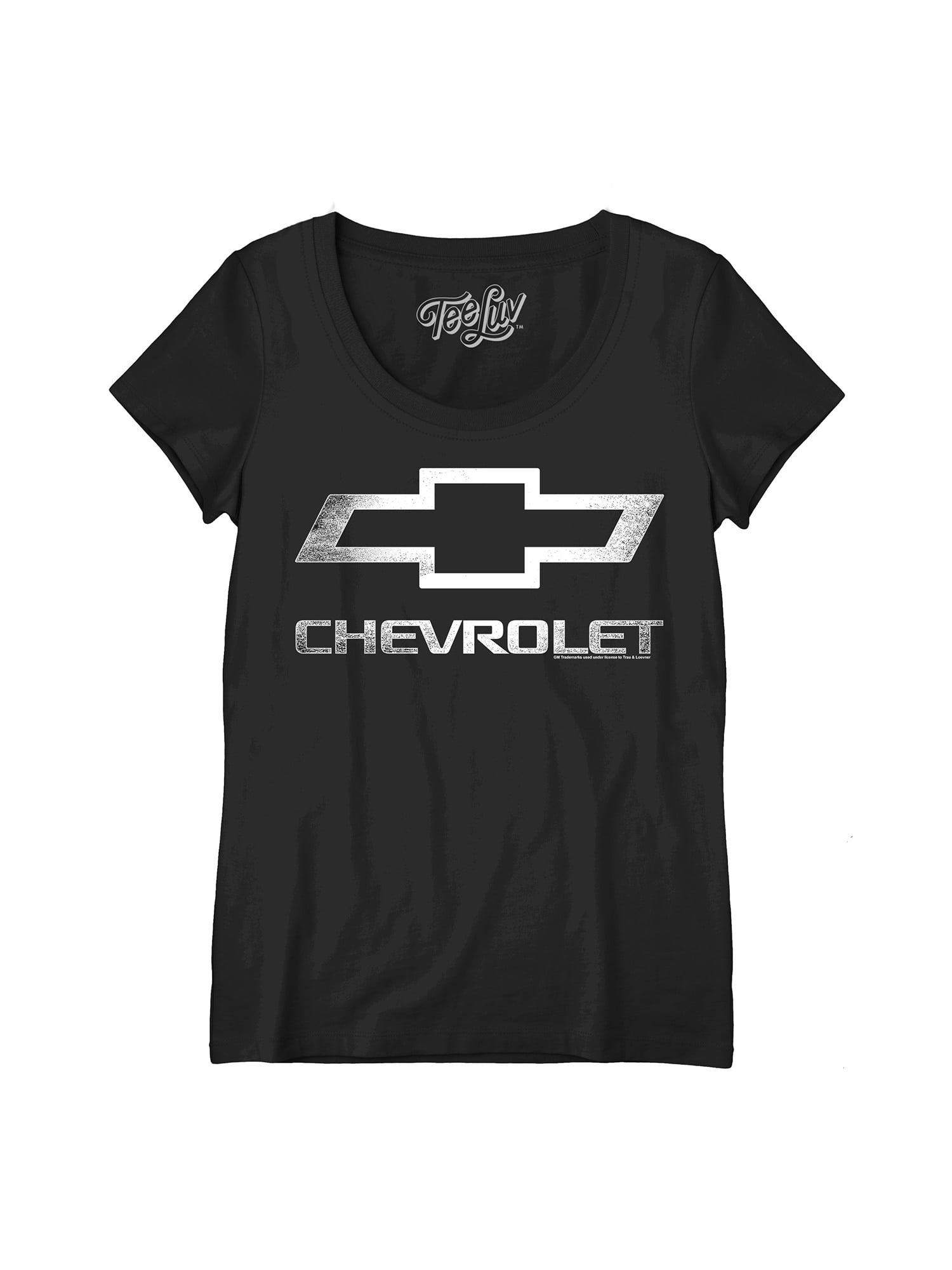 Chevrolet Distressed Corvette Vintage Car Emblem Licensed Adult T-Shirt