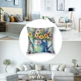 thumbnail image 5 of Spring Outdoor Throw Pillow Covers  Porch Decorative Cushion Cases Floral Farmhouse Flowers Decoration Home Decor for Sofa Couch Bed,Tulips Aqua Teal, 5 of 7
