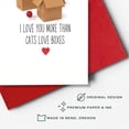 thumbnail image 4 of Tarjeta de felicitación de San Valentín con texto «Te quiero más que a los gatos» (13,5 x 21,5 cm), 4 of 9