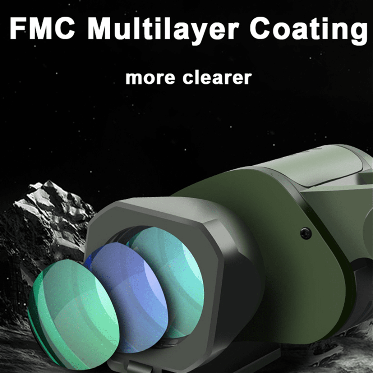 Binoculars 50X50 Professional HD Hunting Telescope for Camping Outdoor Binoculars with Coordinate Distanc