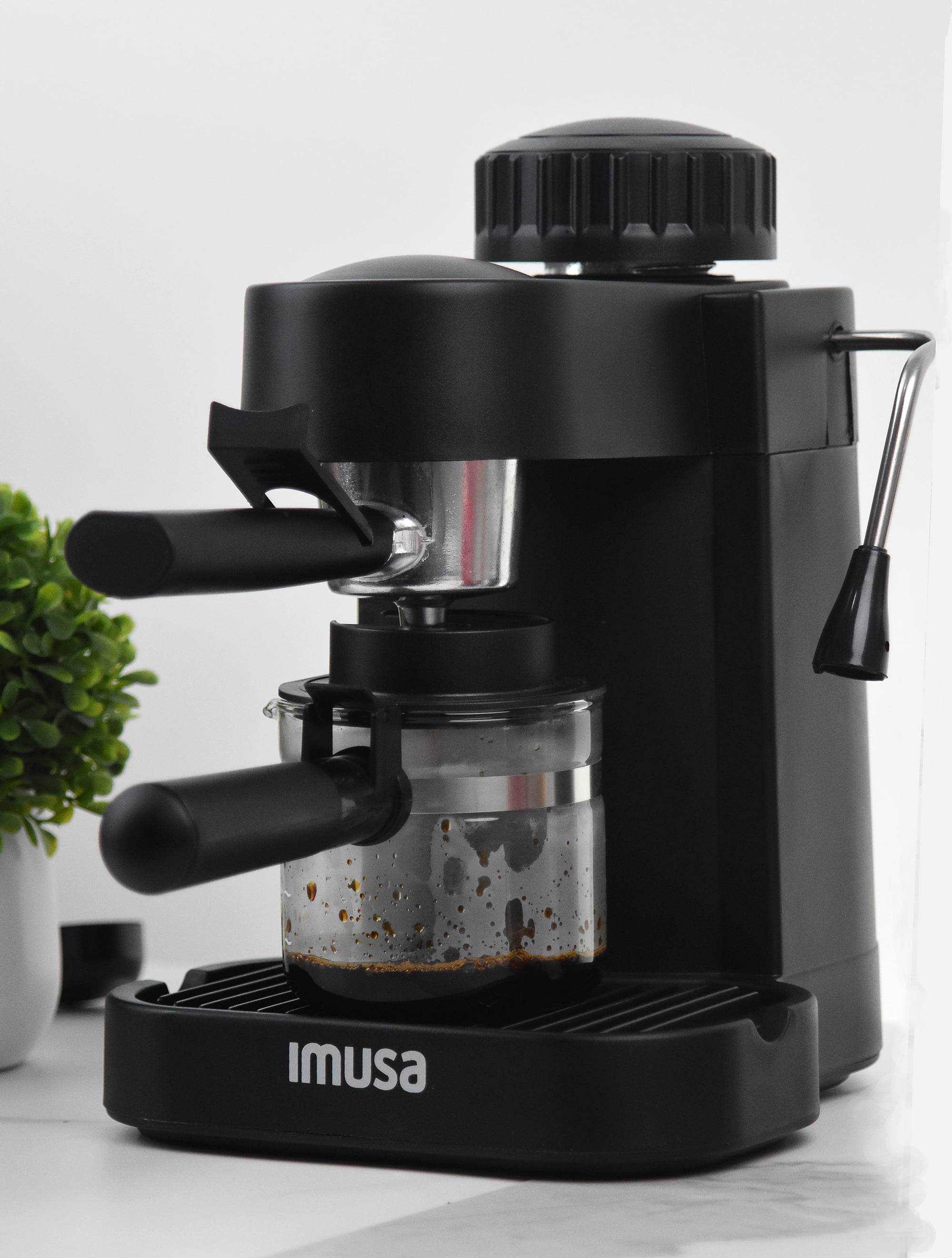 IMUSA IMUSA Electric Gourmet Espresso/Cappuccino Maker 4 Cup 800 Watts,  Grey - IMUSA