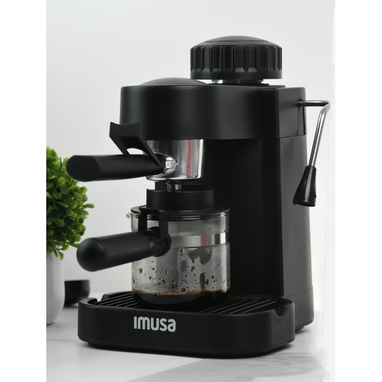 IMUSA 4-Cup Grey Espresso and Cappuccino Machine with Milk Frothier  GAU-18215 - The Home Depot