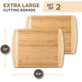 thumbnail image 5 of 2-Pack Large Bamboo Cutting Boards with Juice Groove and Bottom Carry Handles, Reversible Wood Boards for Kitchen Prep & Serving, 5 of 12