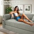 thumbnail image 4 of Folding Sofa Bed, Convertible Sleeper Floor Couch with 2 Pillows, Foldable Foam Mattress for Living Room/Dorm/Guest Room/Apartment/Small Space, 4 of 6