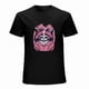 thumbnail image 1 of Cartoon Cat T-shirt Black and pink T-shirt Unisex tees Casual Short sleeve, 1 of 5