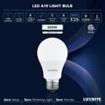 thumbnail image 2 of Luxrite A19 LED Light Bulb 9.5W=75W 5000K 1100 Lumens Non-Dimmable E26 Base Enclosed Fixture Rated Damp Rated ETL 24-Pack, 2 of 7