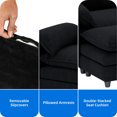 thumbnail image 5 of Dextrus Sectional Sofa with Ottoman, 108" L Shape Modern 4 Seat Cloud Couch with Pillow-Armrest, Black, 5 of 10