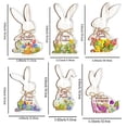 thumbnail image 3 of JHEHF Easter Rustic Wood Block Set Of 6 Cute Rabbit Table Sign Rustic Farmhouse Tiered Tray Tabletop Centerpieces Decoration Party Supplies, 3 of 9
