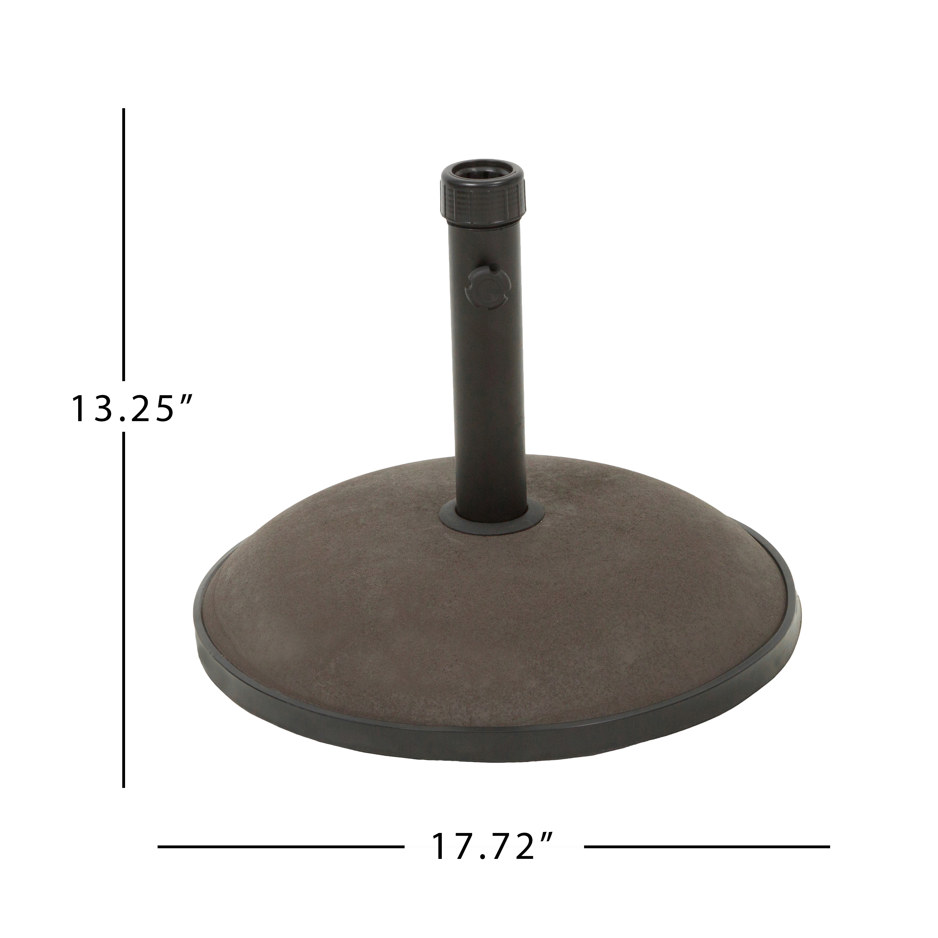 GDF Studio Gretna Outdoor 33 lbs Circular Concrete Umbrella Base, Brown and Black