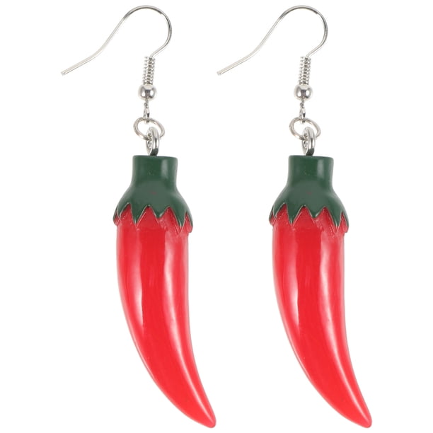 1 par de pendientes de chile pimienta aretes de pimiento para niñas pendientes colgantes joyas de oreja de moda