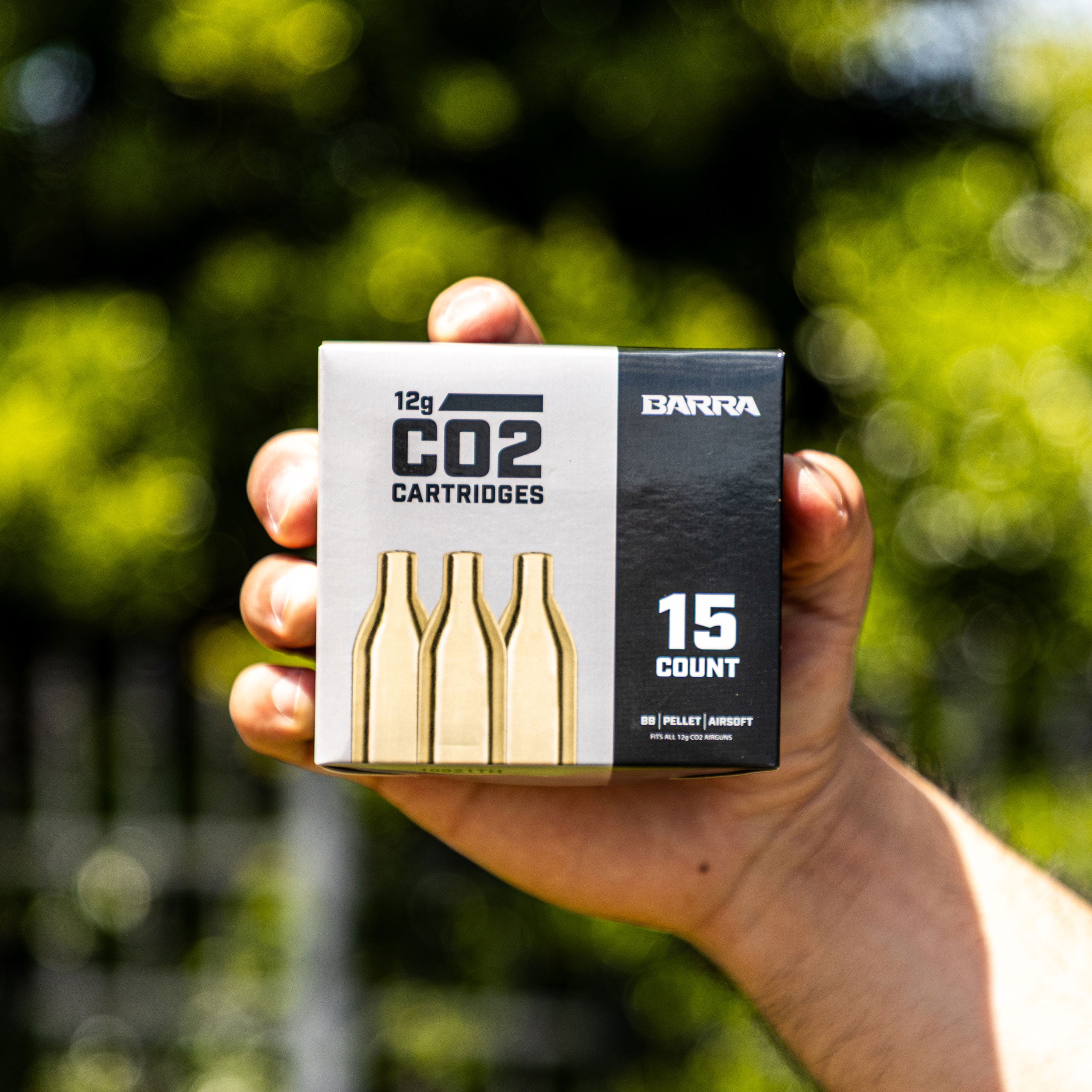 Barra Airguns, 12-Gram CO2 Cartridge, 15 Count, for Air Rifles