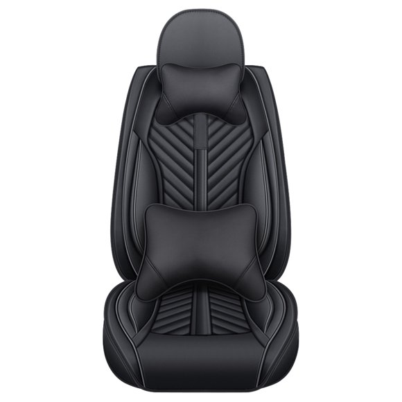 Maidao Car Seat Covers Full Set for Hyundai for Azera 2006-2017 5 Seats Waterproof Premium Leather Front and Back Seat Protectors with Pillow and Headrest Black