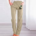 thumbnail image 1 of ICHUANYI Liquidación Moda Mujer Halloween Casual Color Sólido Fantasma Estampado De Mano Suelto Recto Pantalones De Pierna Ancha Pantalones ICHUANYI WER202308245994, 1 of 6