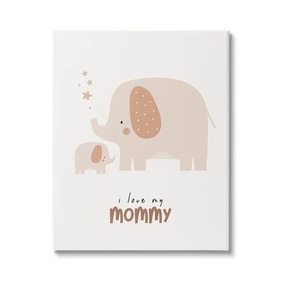 Stupell Industries Love My Mommy Elephant Animals & Insects Painting Gallery Wrapped Canvas Print Wall Art, 36 x 48