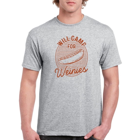 Will Camp For Weinies T-Shirt Men -Smartprints Designs, Male XX-Large