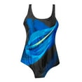 thumbnail image 7 of Huesdet Women's One Piece Swimsuits Shirred Tank Swimwear Vintage Tummy Control Bathing Suits[Blue,L], 7 of 7