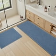 thumbnail image 5 of VUNATE Waffle Bathroom Rugs Ultra-Soft Non-Slip Bath Mat Super Absorbent Quick Dry Bath Rugs for Bathroom Floor Machine Washable Bathroom Mats with Tassels Boho Bathroom Decor 17"x24" Blue, 5 of 6