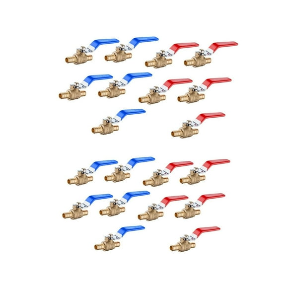 EFIELD 20PCS 1/2" PEX FULL PORT SHUT OFF BALL BRASS VALVE HOT AND COLD NO LEAD