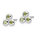 thumbnail image 4 of Auriga Fine Jewelry 925 Sterling Silver Peridot Bezel-set Stud Earrings for Women, 4 of 6