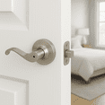 thumbnail image 4 of Design House Scroll Privacy 2-Way Bed and Bath Door Lever, Satin Nickel, 4 of 13