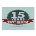 thumbnail image 2 of 15th Birthday Cutting Board, 15 Years Emblem and Celebration in Vintage Style Design, Decorative Tempered Glass Cutting and Serving Board, Large Size, Red Grey and White, by Ambesonne, 2 of 5