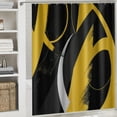 thumbnail image 6 of Orinice  Abstract Geometric Shower Curtain for Bathroom,Yellow Grey and White Striped on Black Background Fabric Shower Curtain with Hooks,Modern Aesthetic Bathroom Curtains Shower Set, 36x72, 6 of 7
